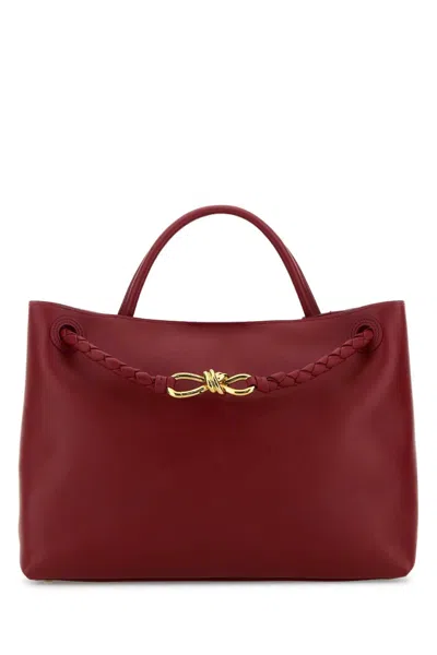 BOTTEGA VENETA BOTTEGA VENETA WOMEN RED  LEATHER MEDIUM ANDIAMO HANDBAG