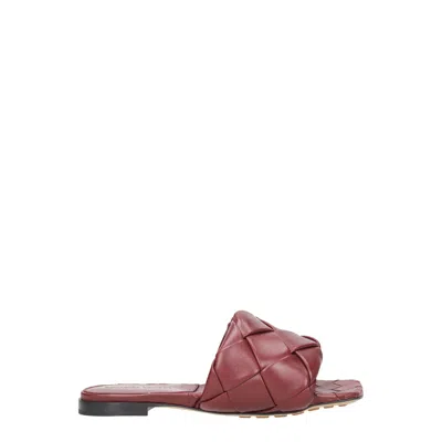 Bottega Veneta Women's Red/cherry Leather Slippers And Clogs