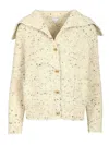 Bottega Veneta Women Ribbed Wool Cardigan In Multi