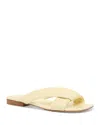 Bottega Veneta Women Pastel Yellow Leather Riva Slippers In Yellow