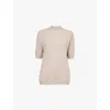 Bottega Veneta Short-sleeved Cashmere Pullover In Riverbed