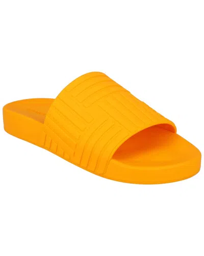 Pre-owned Bottega Veneta Women's Rubber Resort Slide (authentic Pre-loved) In Orange