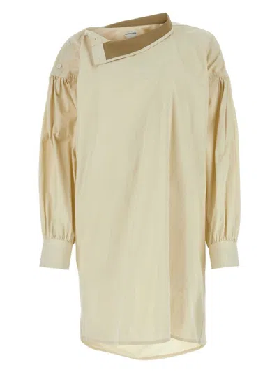 BOTTEGA VENETA WOMEN'S SAND COTTON BLEND SHIRT DRESS