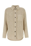 Bottega Veneta Women Sand Crochet Shirt In Brown