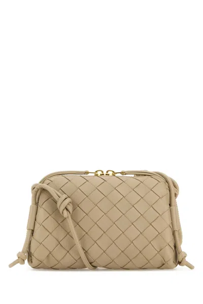Bottega Veneta Women Sand Leather Concert Crossbody Bag