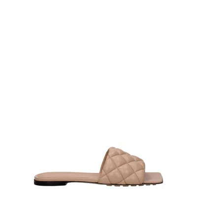 Bottega Veneta Women's Sandals And Clogs Pink Leather/powder Pink In Neutral