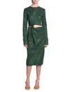 Bottega Veneta Hotfix Crystal-embellished Stretch-woven Midi Dress In Green