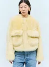 Bottega Veneta Women Shearling Cropped Jacket In Animal Print
