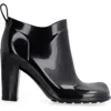 Bottega Veneta Shine Square Toe Ankle Boots In Black