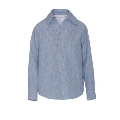 Bottega Veneta Cotton And Linen Blouse In Blue