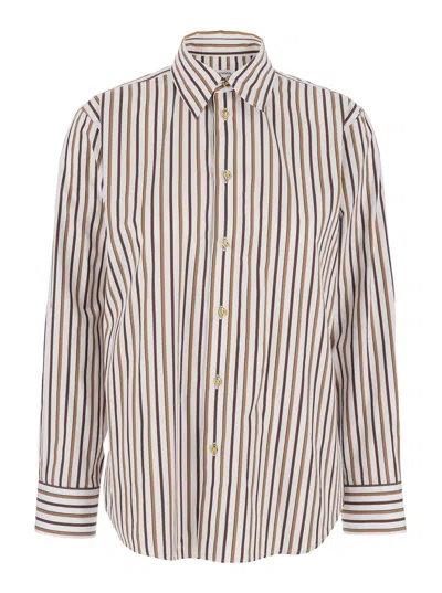 Bottega Veneta Women Shirt Bold Stripe Cotton Poplin In Multi