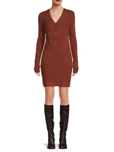 Bottega Veneta Women's Silk Blend Metallic Sweater Dress In Brown