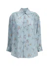 Bottega Veneta Women Silk Floral Shirt In Blue