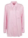 Bottega Veneta Striped Silk Shirt In Pink