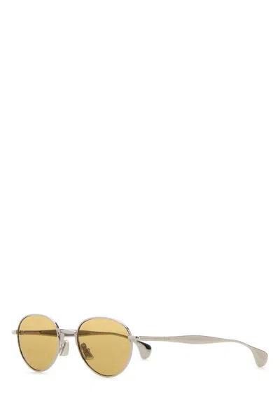 Bottega Veneta Women Silver Metal Sunglasses In Yellow