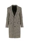 Bottega Veneta Single-breasted Boucle Fabric Coat In Multicolor