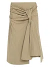 Bottega Veneta Pleated Cotton Long Skirt In Nude & Neutrals