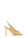 Bottega Veneta Padded Slingback Sandals With Quilted Texture And Stiletto Heel In Cream