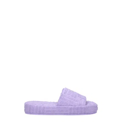 Bottega Veneta Women's Slippers And Clogs Violet/wisteria Fabric In Purple