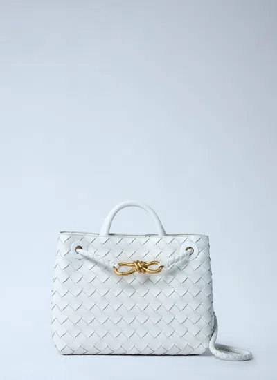 Bottega Veneta Women Small Andiamo Handbag In White