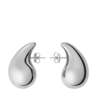 Bottega Veneta 925 Silver Drop Earrings In Metallic