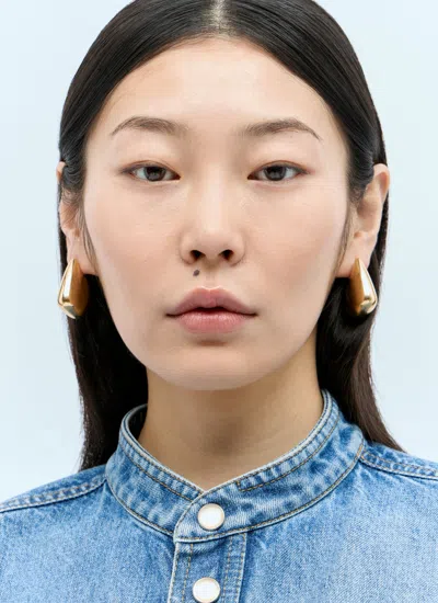 Bottega Veneta Women Small Fin Earrings In Gold