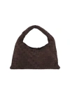 Bottega Veneta Women Hop Intecciato Leather Shoulder Bag In Brown