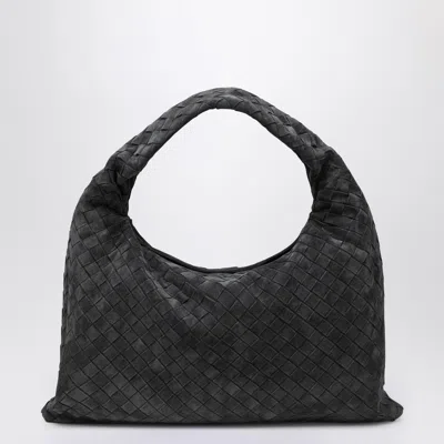 Bottega Veneta Women Small Hop Shoulder Bag In Graphite Suede In Gray