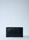 Bottega Veneta Women Small Intrecciato Flat Pouch In Black