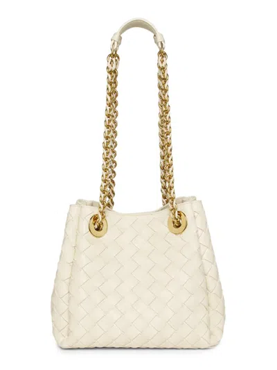 Bottega Veneta Small Parachute Leather Shoulder Bag In White