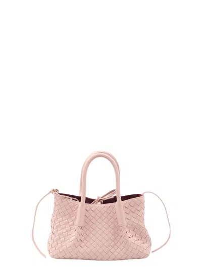 Bottega Veneta Small Leather Intrecciato Pinacoteca Tote Bag In Pink
