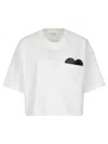 Bottega Veneta White Cropped T-shirt With Heart Detail On The Pocket In Cotton Woman In White