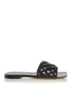 Bottega Veneta Women's Square Toe Quilted Slide Sandals In Nero