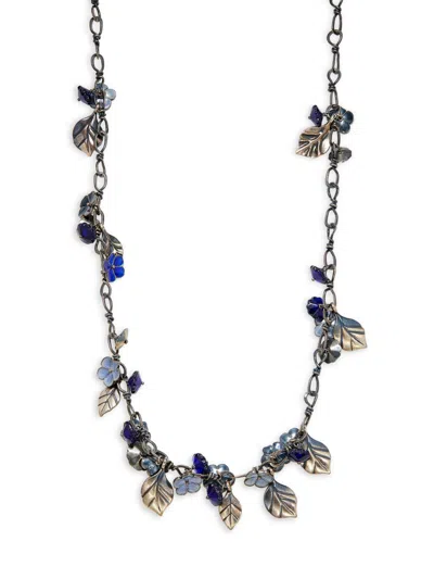Bottega Veneta Women's Sterling Silver Floral Charm Necklace In Metallic