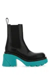 Bottega Veneta Woman Ankle Boots Black Size 10 Calfskin In Multicolor