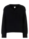 Bottega Veneta Stretch Cotton Blend Polo Shirt With Ribbed Texture In Black