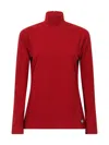 Bottega Veneta Stretch Cotton Jersey Turtleneck Top Clothing In Red