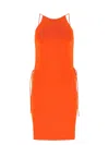 Bottega Veneta Stretch Viscose Blend Dress With Adjustable Side Ties In Orange