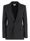 Bottega Veneta Wool Blazer With Chest And Flap Pockets In Black