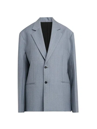 Bottega Veneta Women's Striped Wool-mohair Single-breasted Jacket In Black
