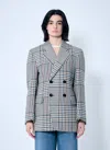 BOTTEGA VENETA BOTTEGA VENETA WOMEN STRUCTURED CHECK-COTTON BLAZER