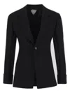 Bottega Veneta Structured Raffia Jacket For Women In Black In Black