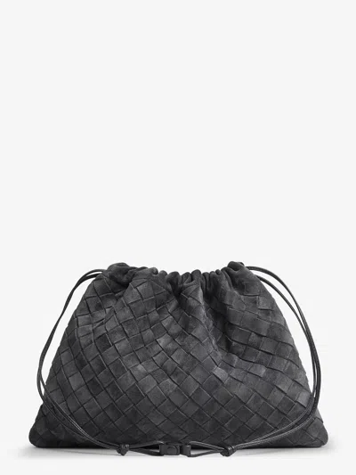Bottega Veneta Women Suede Dustbag Clutch With Intrecciato Motif In Multi