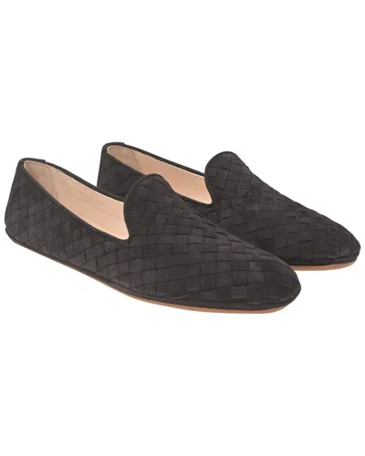 Bottega Veneta Women's Suede Fiandra Intrecciato Weave Loafer (authentic Pre-  Loved) In Black