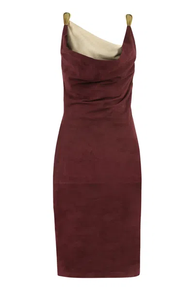 BOTTEGA VENETA WOMEN'S SUEDE MIDI-DRESS