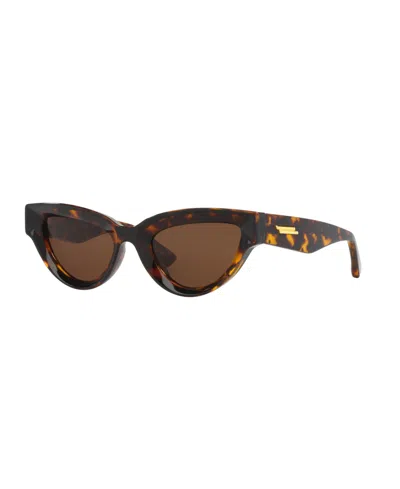 Bottega Veneta Womens Brown 6j000413 Bv1249s Cat Eye-frame Injected Sunglasses In Havana Havana Brown