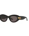 Bottega Veneta Oval-frame Sunglasses In Black