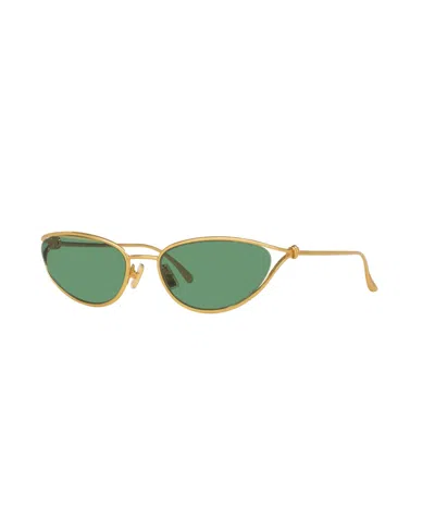 Bottega Veneta Bv1330s Knot Cat Eye Metal Sunglasses In Gold