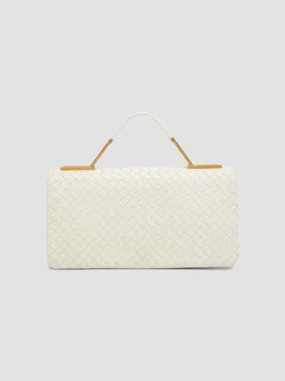 Bottega Veneta Women's The 70 Intrecciato Leather Clutch In Alabaster Brass