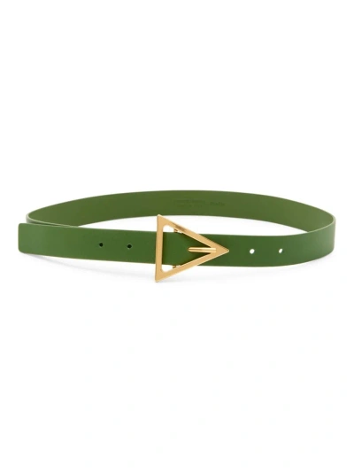 BOTTEGA VENETA WOMEN'S TRIANGLE-BUCKLE LEATHER BELT